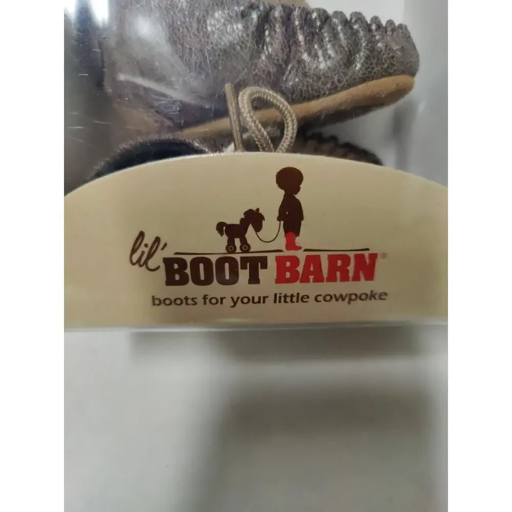 Baby Moccasins by Old West Brown Leather Shoes Toddler Size 1 Very Soft Sole.